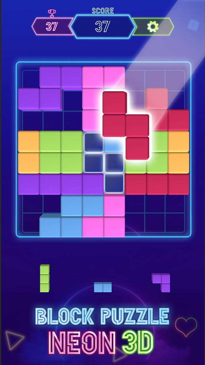 Block Neon 3D : Disco Puzzle Ảnh chụp màn hình 3