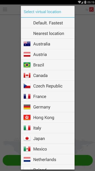 Schermata Avira Phantom VPN 3
