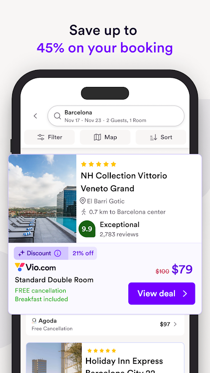 Vio.com: Hotels & travel deals Schermafbeelding 1