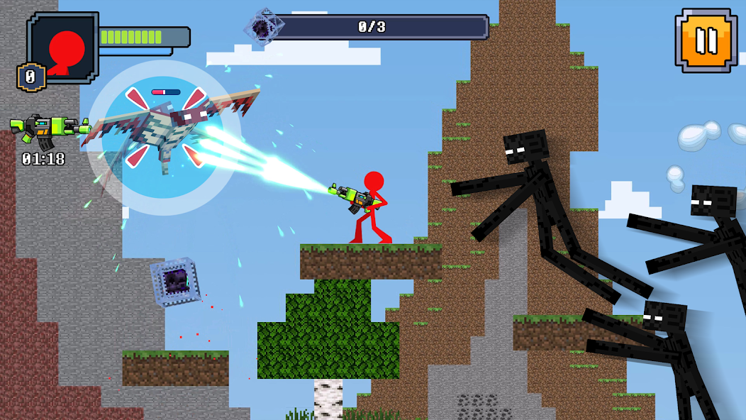 Red Stickman in Craft World Mod Ekran Görüntüsü 0