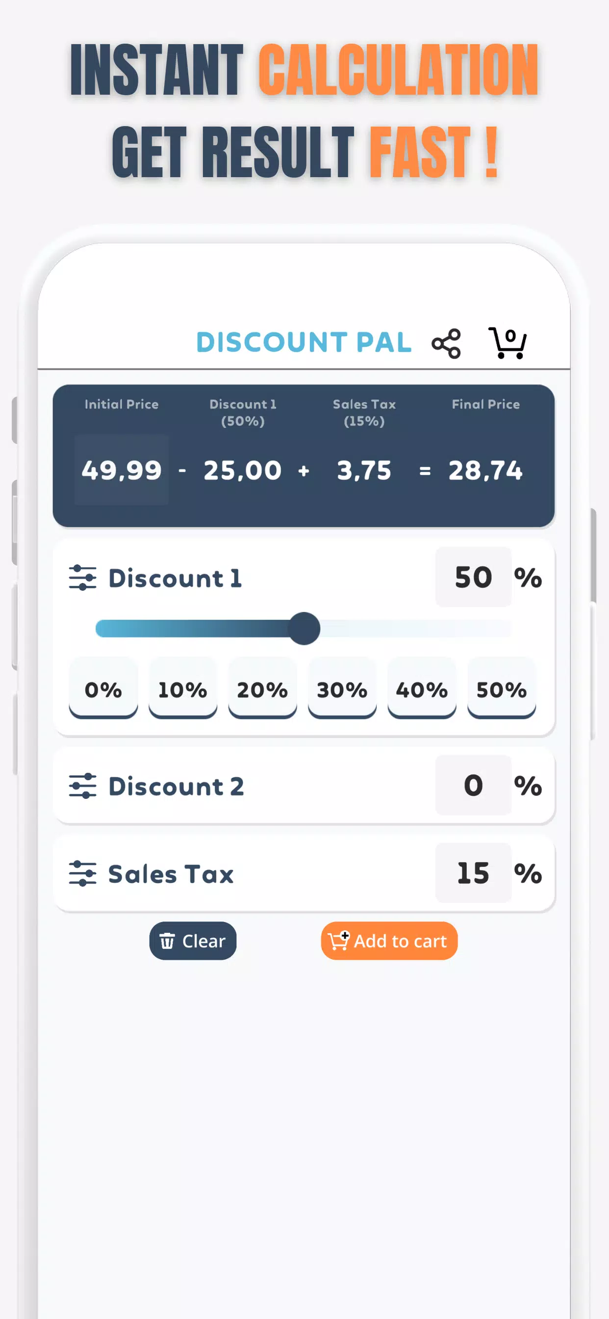 Percent Off Shoping Calculator 스크린샷 0