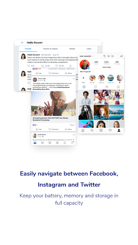 Social One - Facebook, Instagram & Twitter Capture d'écran 0