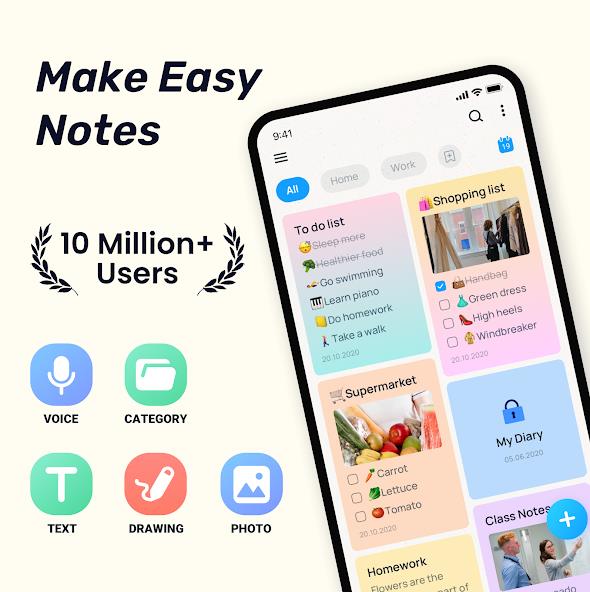 Easy Notes - Notebook, Notepad Mod Ảnh chụp màn hình 0