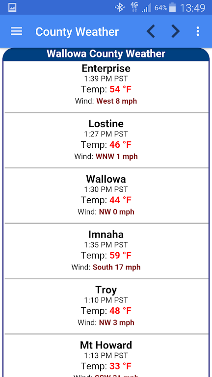 Joseph Oregon Weather Ảnh chụp màn hình 3