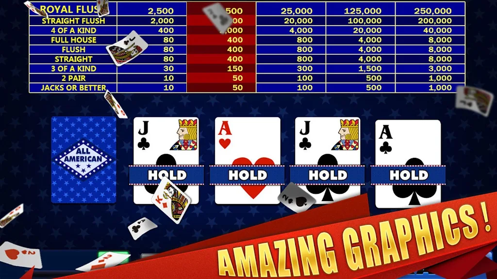 All American & Double Bonus - VIDEO POKER Captura de tela 1