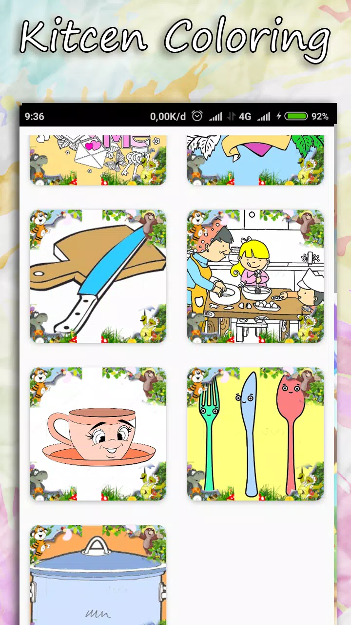 Coloring Kitchen Cooking page 스크린샷 1