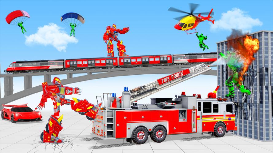 Fire Truck Robot Car Game Captura de pantalla 2
