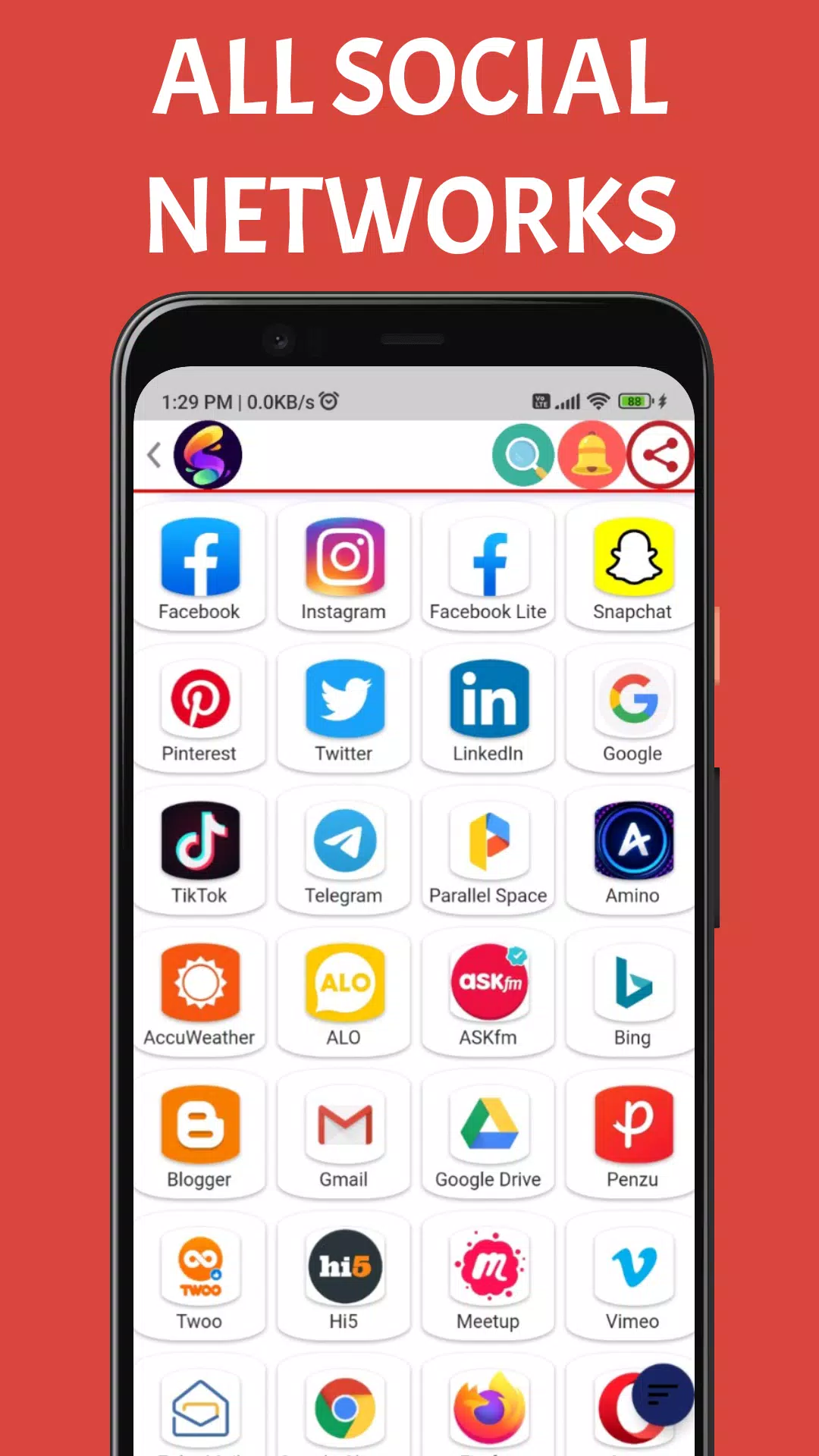 Snowzo : All Social Media Apps Captura de pantalla 1