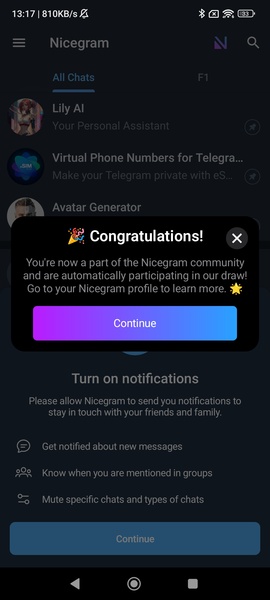 Nicegram: AI Chat for Telegram Captura de tela 0