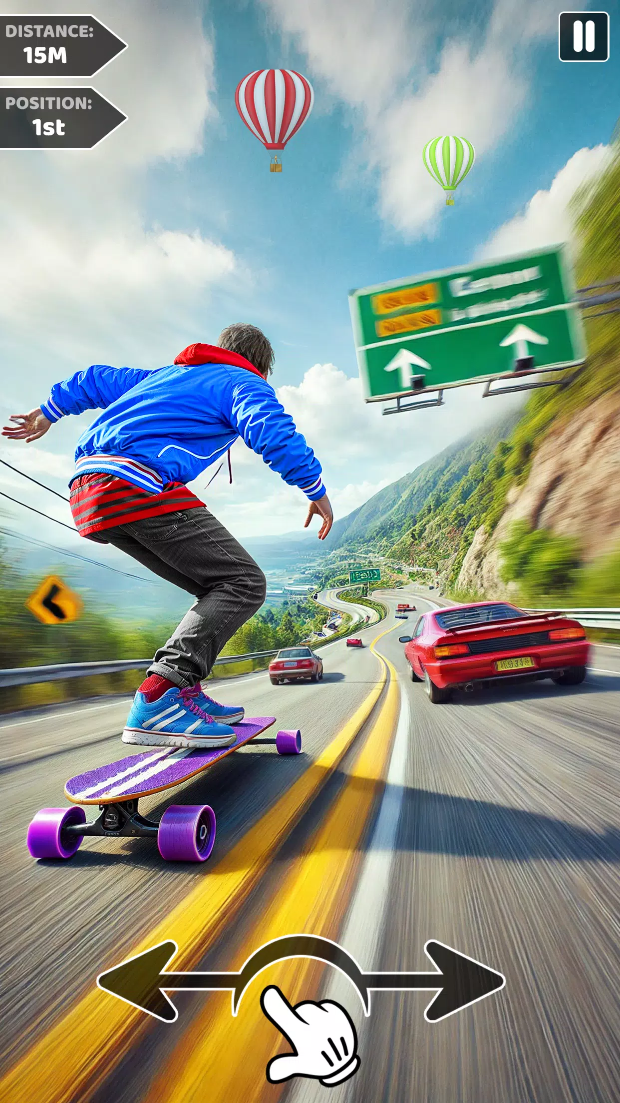 Downhill Skateboarding Game ภาพหน้าจอ 0