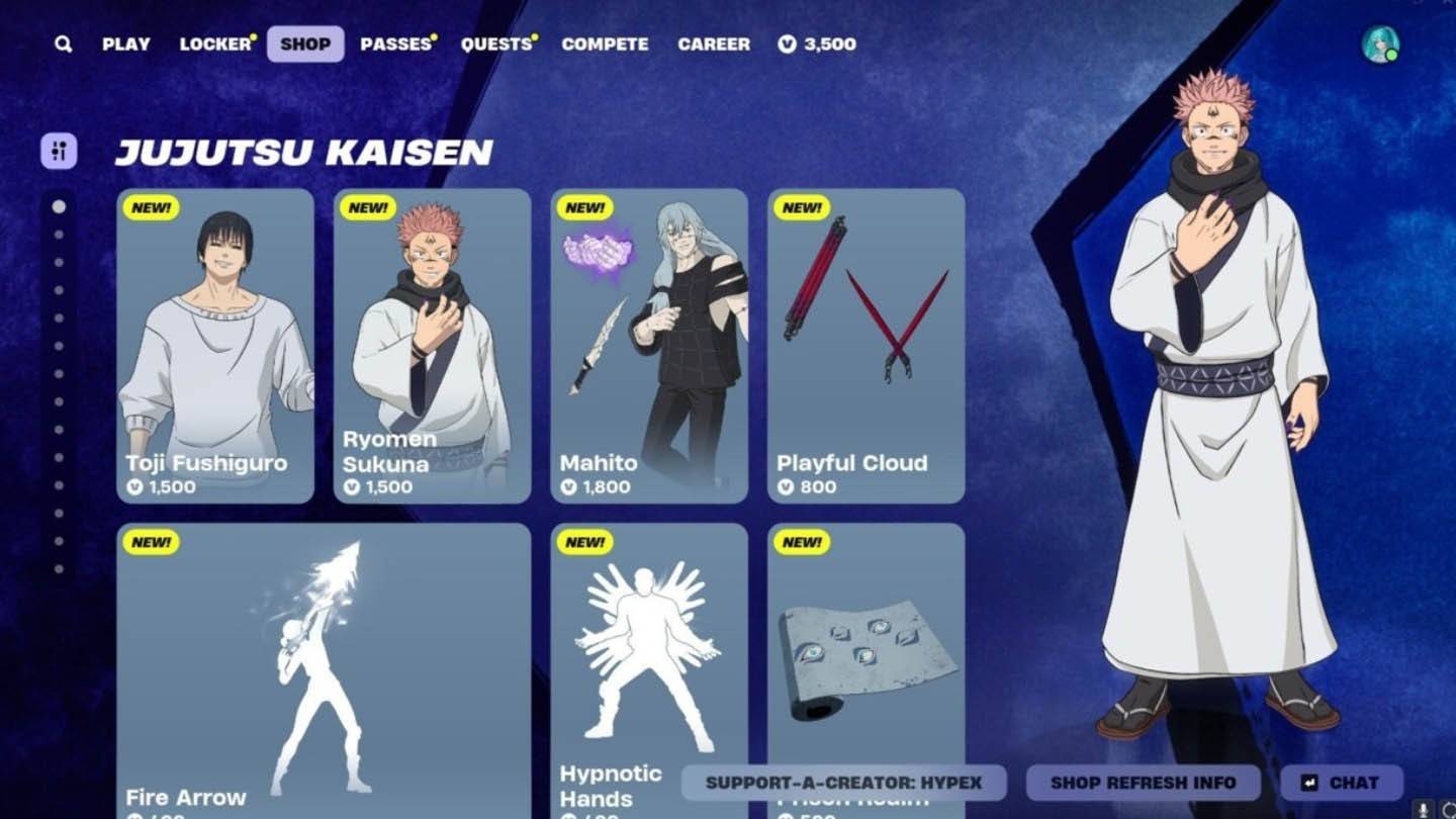 Jujutsu Kaisen x Fortnite Collaboration