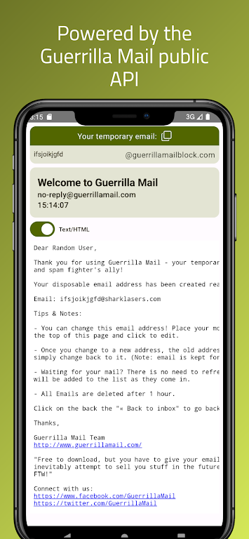 Guerrilla Mail - Temp Mail Zrzut ekranu 1
