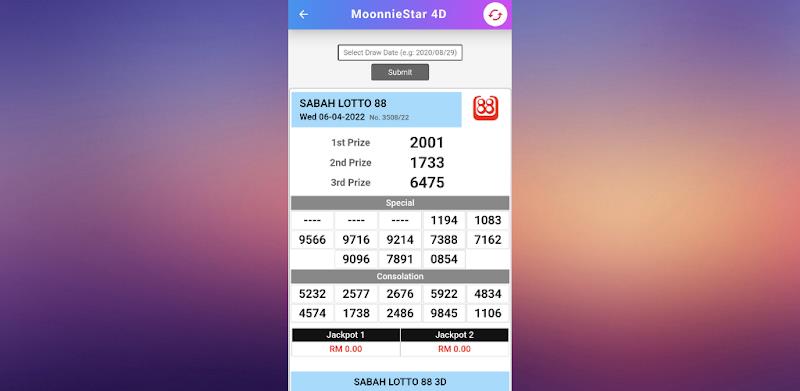 Schermata 4D Live Draw Results 2