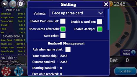 Three Card Poker Texas Holdem Скриншот 1