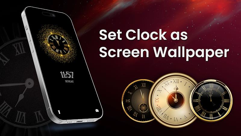 Analog Clock Wallpaper：3DClock स्क्रीनशॉट 3