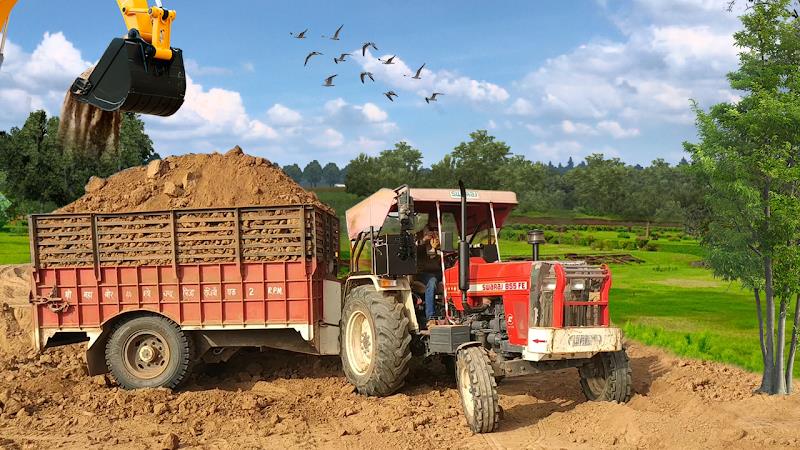 Indian Tractor Trolley Farming Ảnh chụp màn hình 1