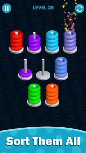 Stacolor: Hoop Stack Ring Game Ekran Görüntüsü 1