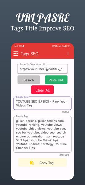 Tags SEO - Video Finder ภาพหน้าจอ 2