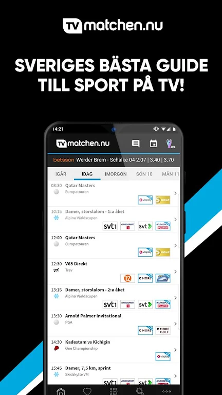 TVmatchen.nu - sport på TV ဖန်သားပြင်ဓာတ်ပုံ 0