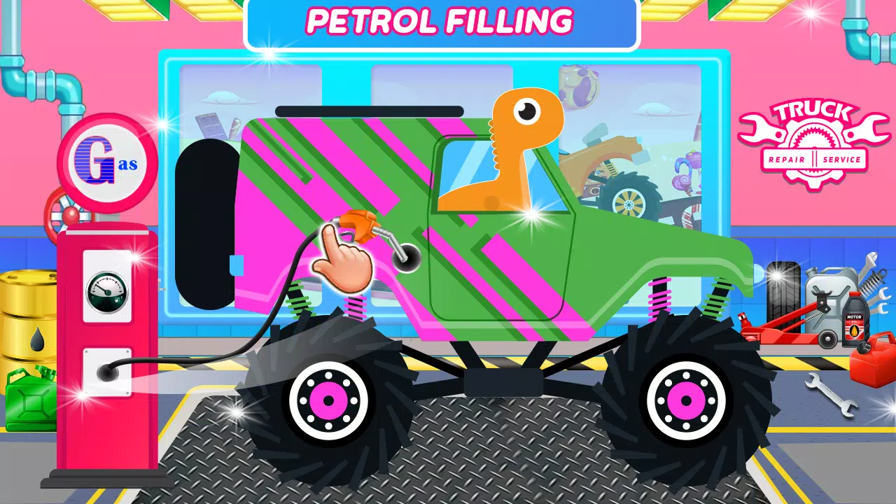 Dinosaurs Trucks Auto Workshop Скриншот 0