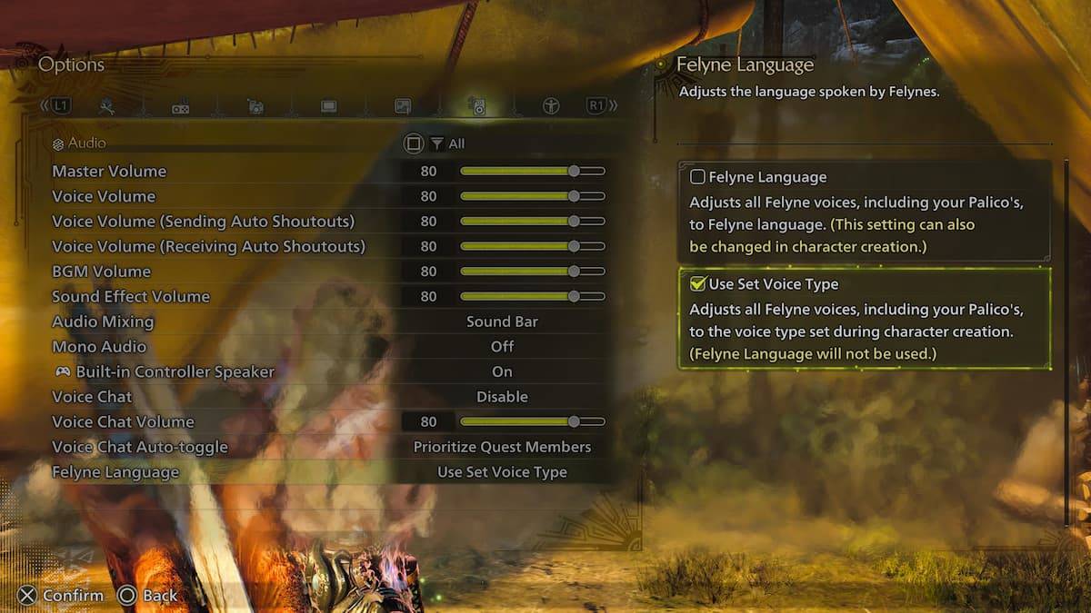 Monster Hunter Wilds Palico taalinstellingen