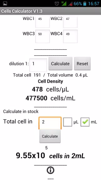 Cells Calculator ဖန်သားပြင်ဓာတ်ပုံ 1