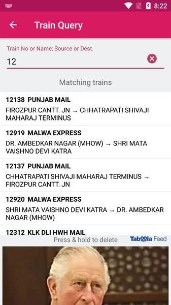 Schermata Indian Train Status 3