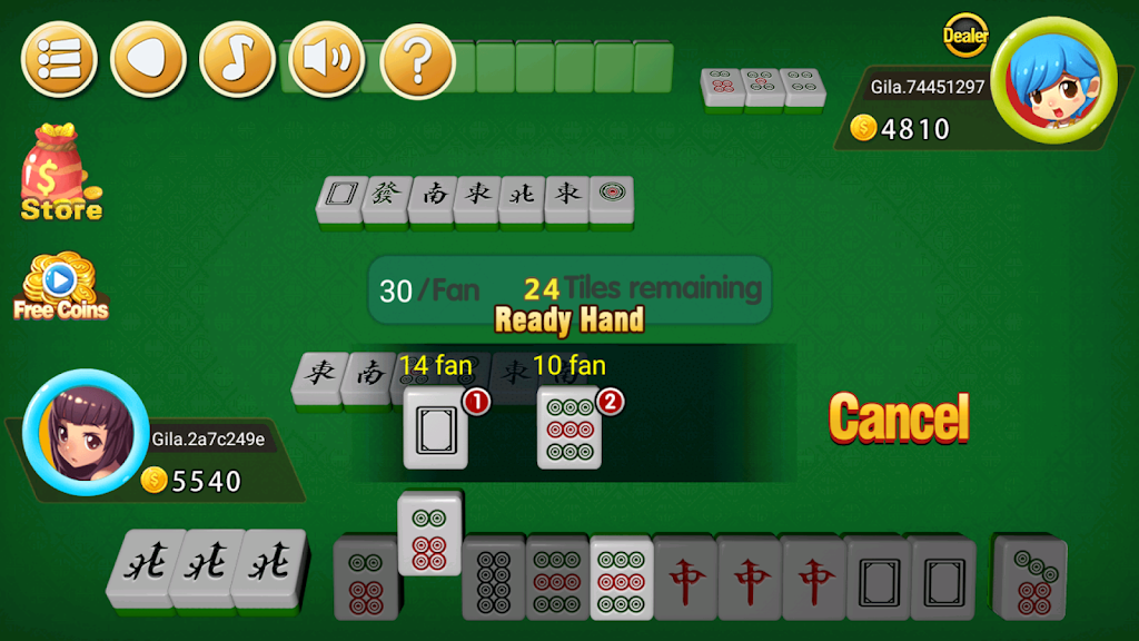 Mahjong 2P: competition Скриншот 2