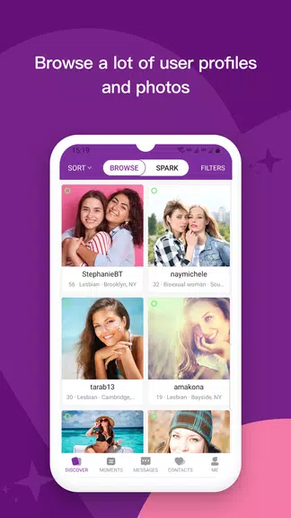 Les: Lesbian Dating & Chat App Captura de pantalla 2