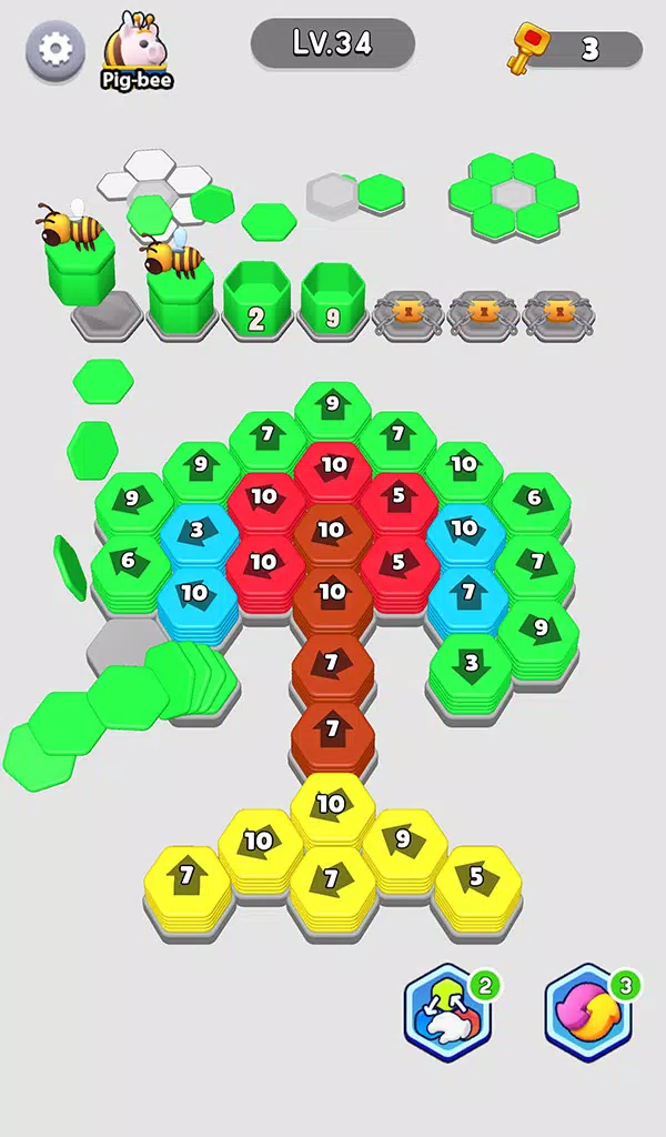 Bee Out - Hexa Away Puzzle Ảnh chụp màn hình 1