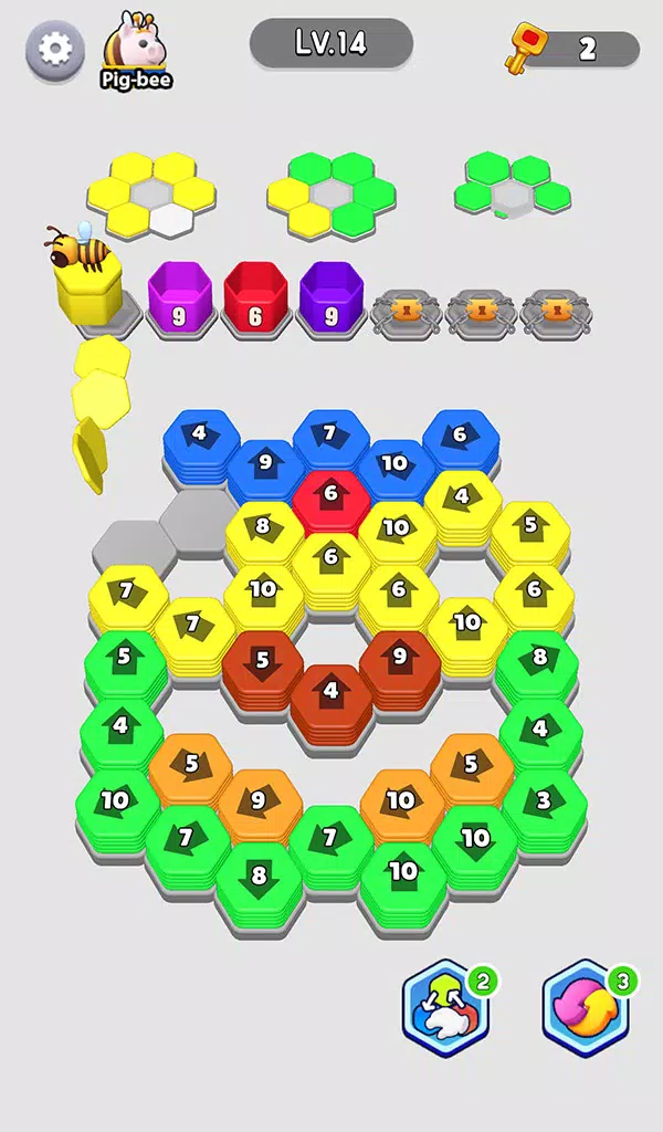 Bee Out - Hexa Away Puzzle Скриншот 3