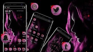 Dark Girl Launcher Theme Schermafbeelding 1