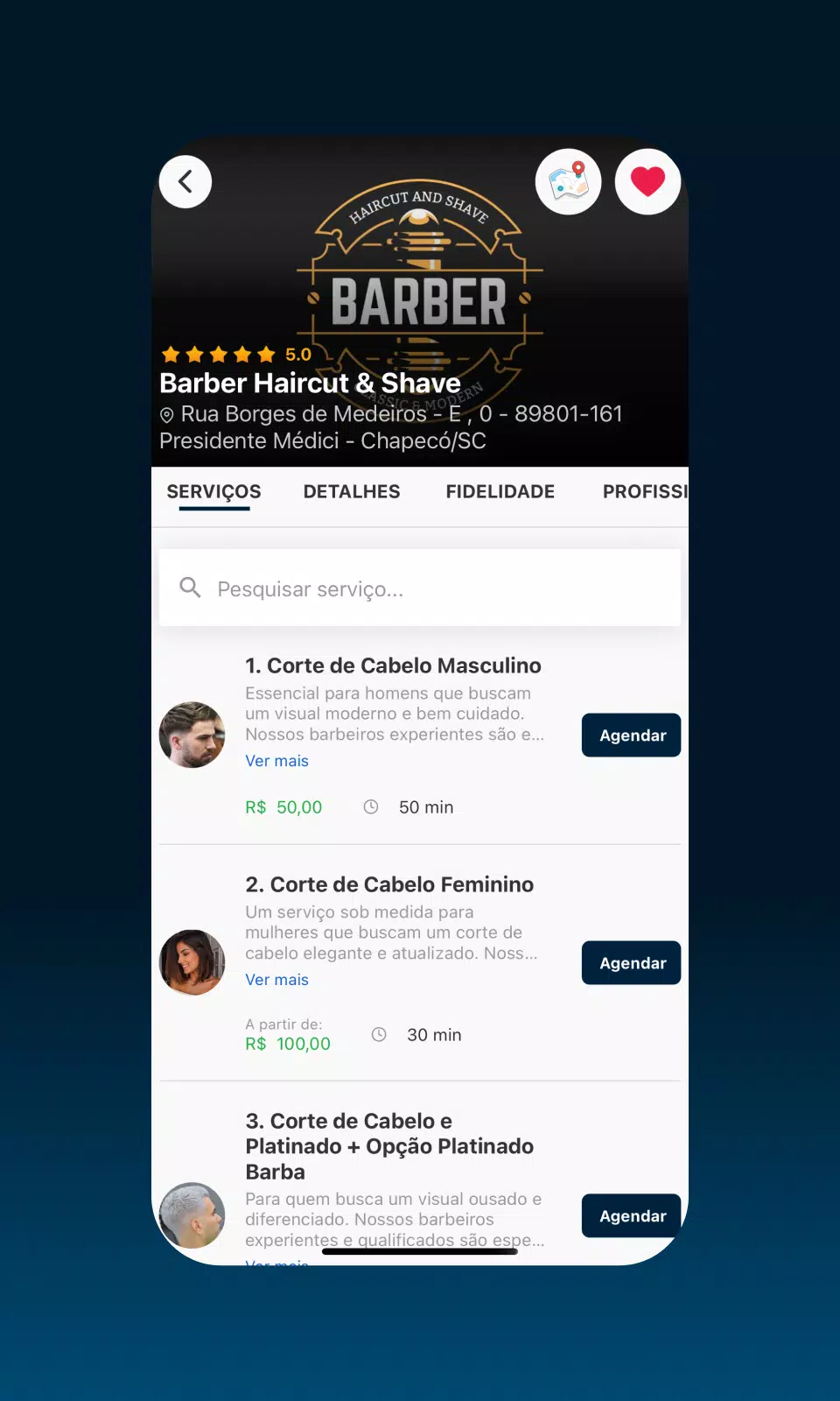 AppBarber: Cliente Captura de tela 2