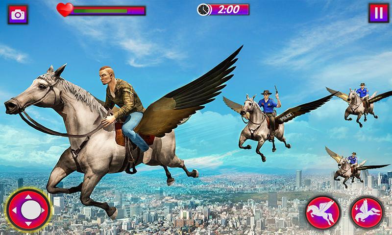 Flying Horse Police Chase Sim स्क्रीनशॉट 0