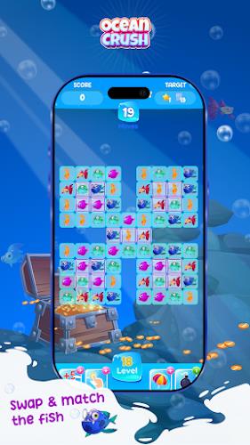 Ocean Crush Game - Match 3 ဖန်သားပြင်ဓာတ်ပုံ 1