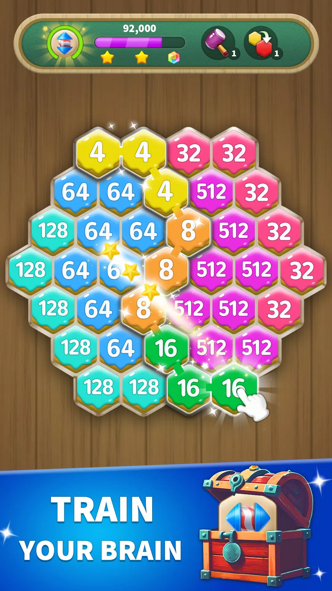 Hexa Connect: 2048 Puzzle スクリーンショット 1