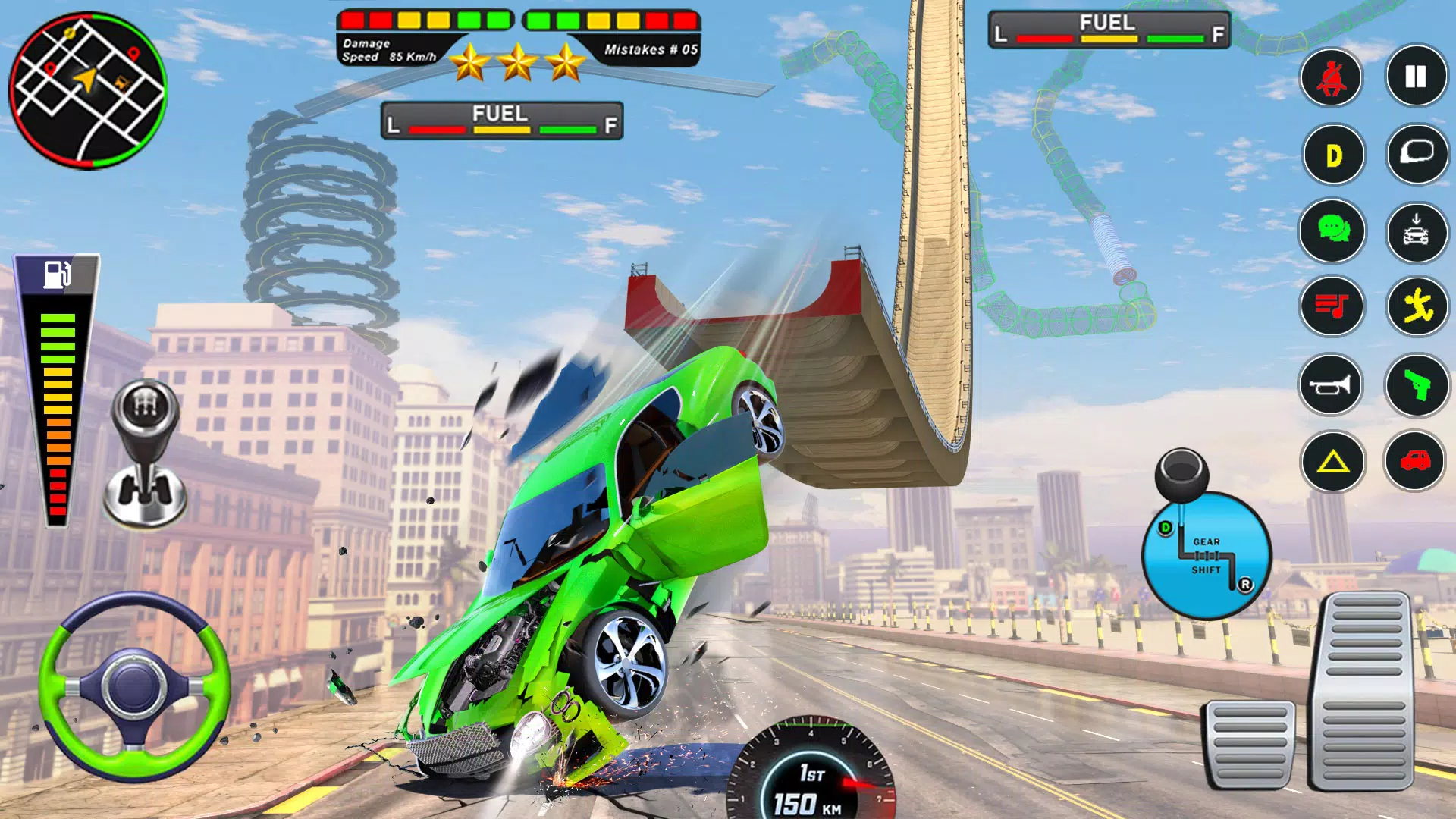 Mega Ramp Car Crash Simulator Tangkapan skrin 2