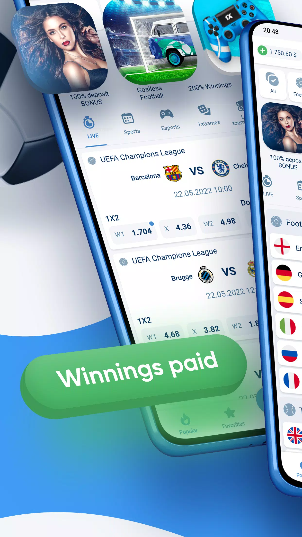 1xBet ﹣Sports Betting ဖန်သားပြင်ဓာတ်ပုံ 1