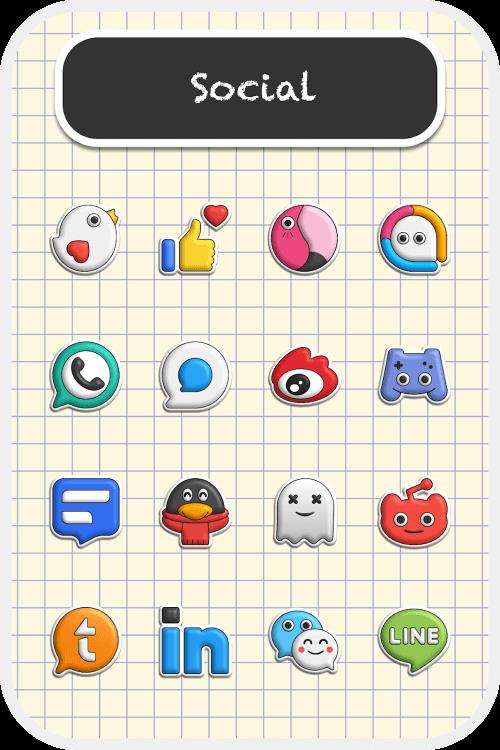 Poppin icon pack ဖန်သားပြင်ဓာတ်ပုံ 1