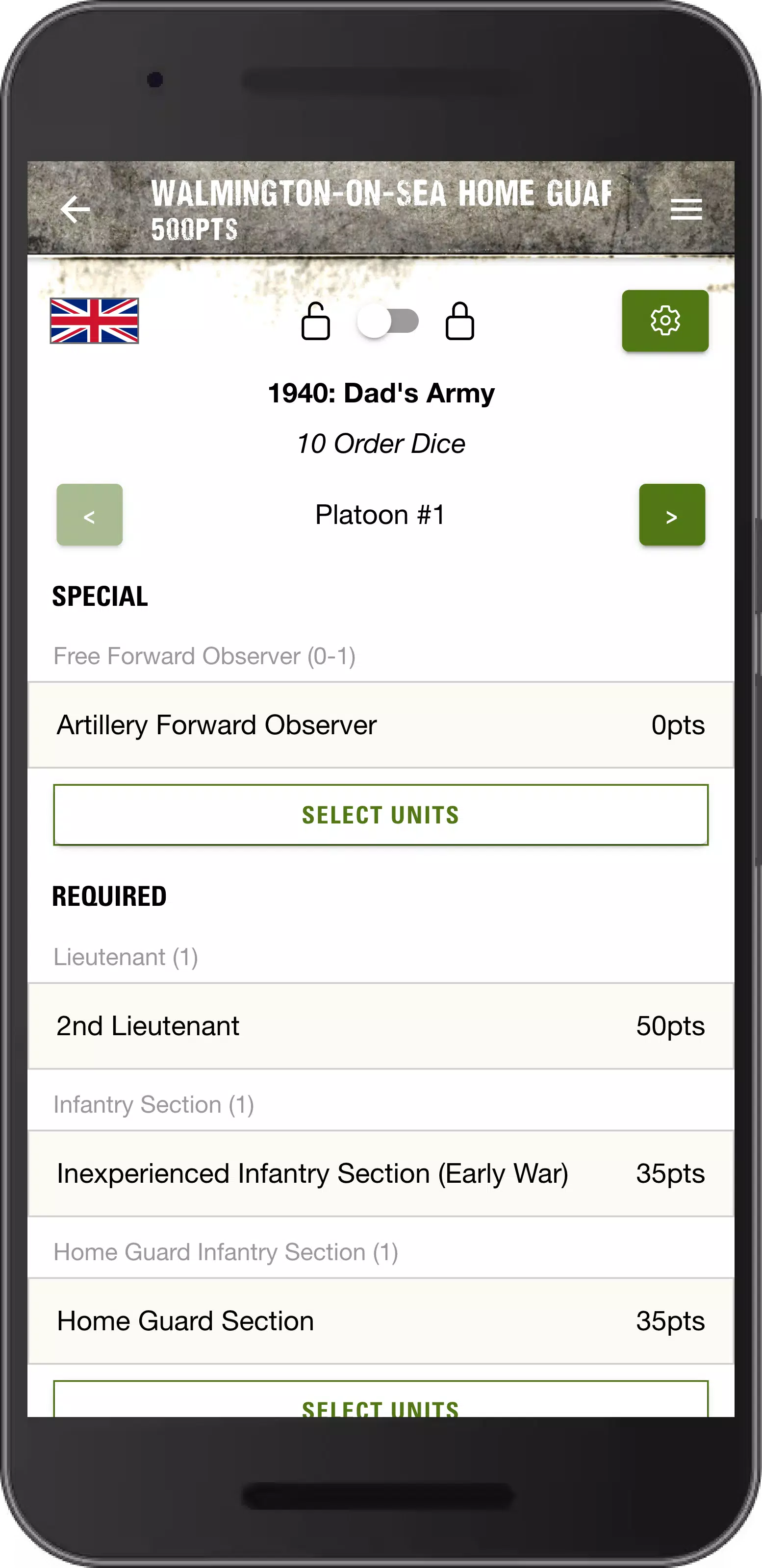 Warlord Games List Builder 스크린샷 0