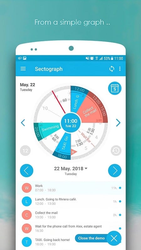 Sectograph ဖန်သားပြင်ဓာတ်ပုံ 2