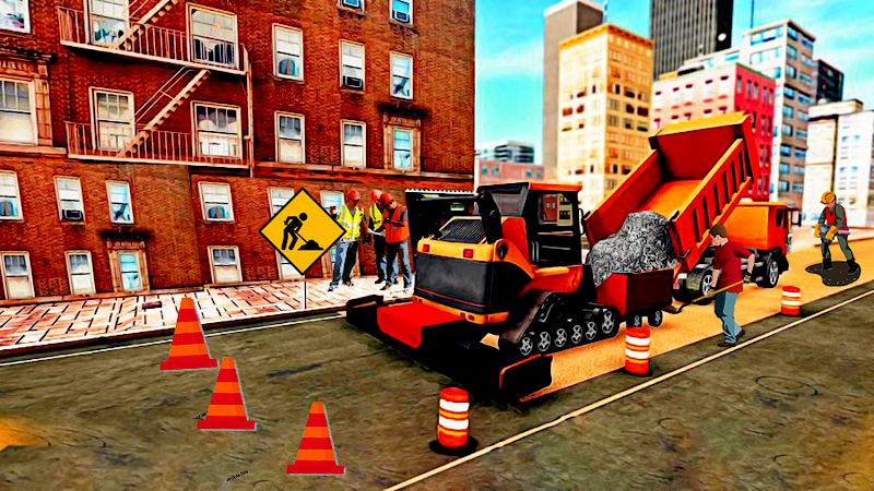 Highway road construction game Ekran Görüntüsü 2