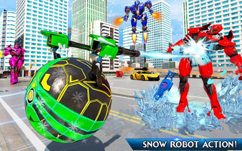 Snow Ball Robot Bike Games ဖန်သားပြင်ဓာတ်ပုံ 2