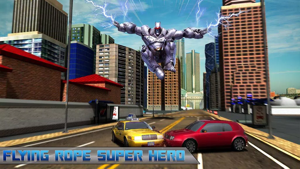 Flying Rope Hero Robot Fight Simulator Captura de tela 0