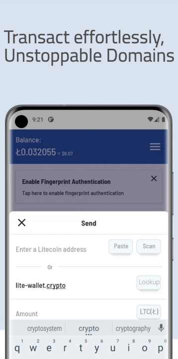 Litewallet Captura de tela 1