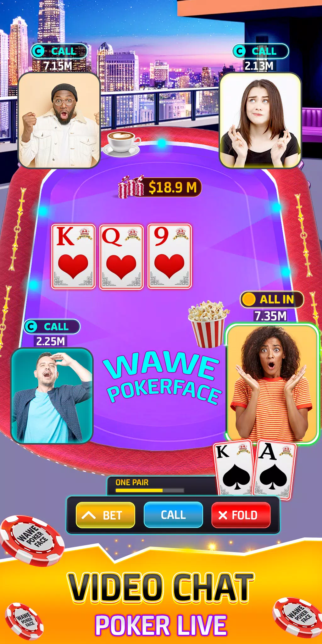 Wawe Poker Face - Holdem Poker Tangkapan skrin 2