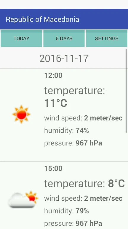 Republic of Macedonia Weather Ekran Görüntüsü 0