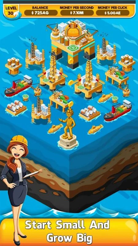 Oil Tycoon 2: Idle Miner Game Schermafbeelding 0