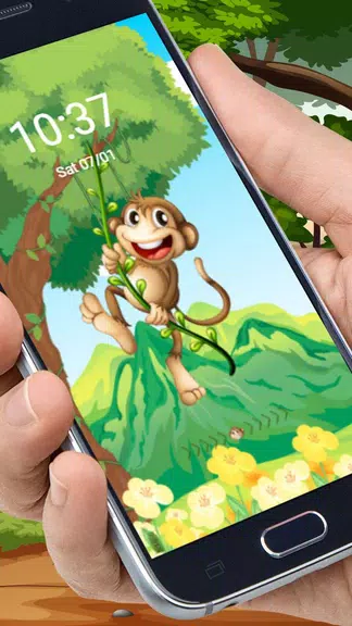 The Cute Cartoon Monkey Theme Скриншот 3