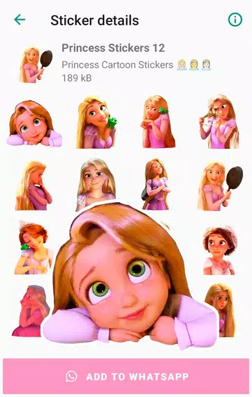 Princess Cartoon WAsticker স্ক্রিনশট 0